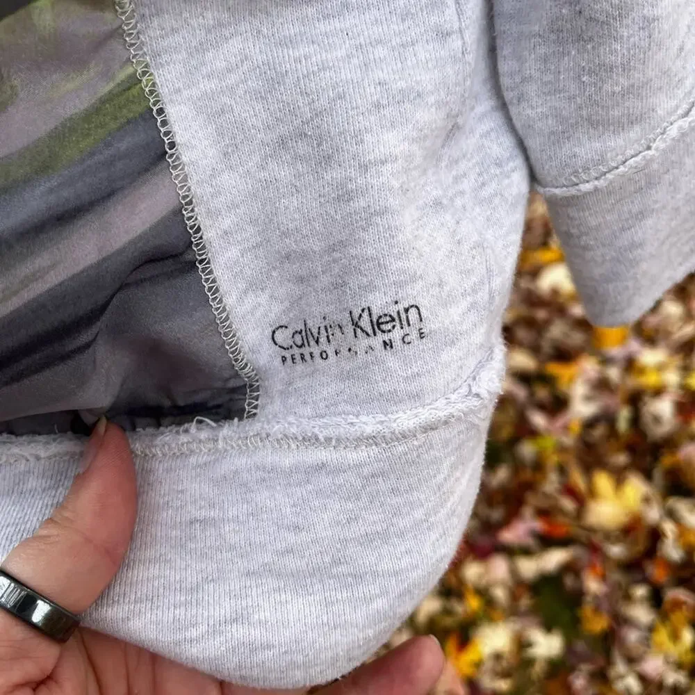 Calvin Klein Performance Grey and Green Sweatshirt, Size M